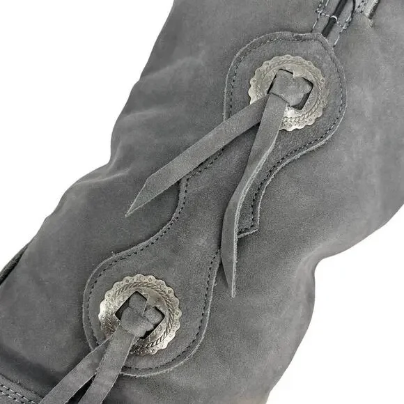 Vintage Capezio Boots Gray Suede Western Cowgirl Size 7 - Picture 3 of 11